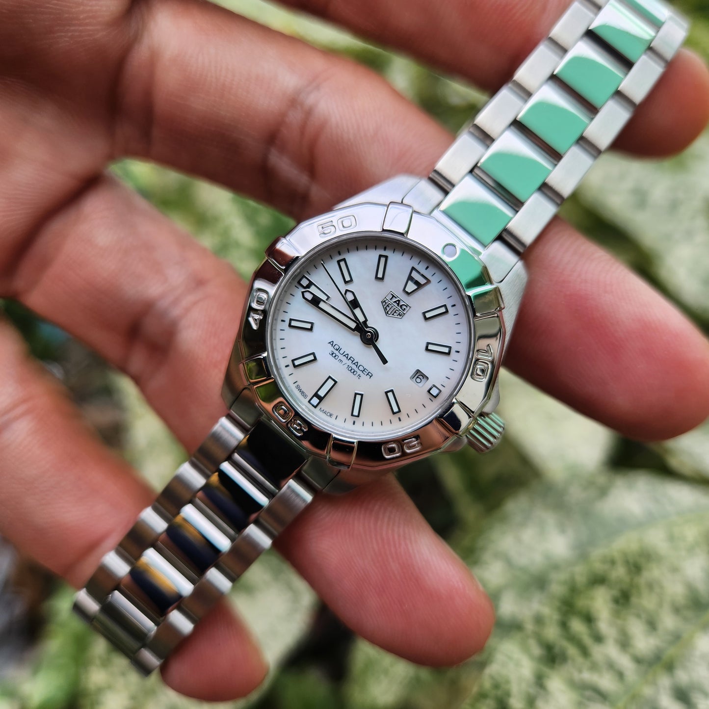 Tag Heuer Ladies Aquaracer Mother of Pearl White Dial 27mm - Complete Set