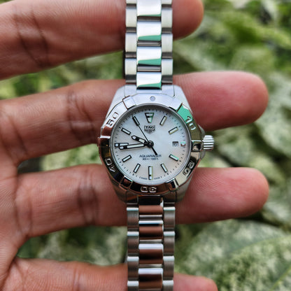 Tag Heuer Ladies Aquaracer Mother of Pearl White Dial 27mm - Complete Set