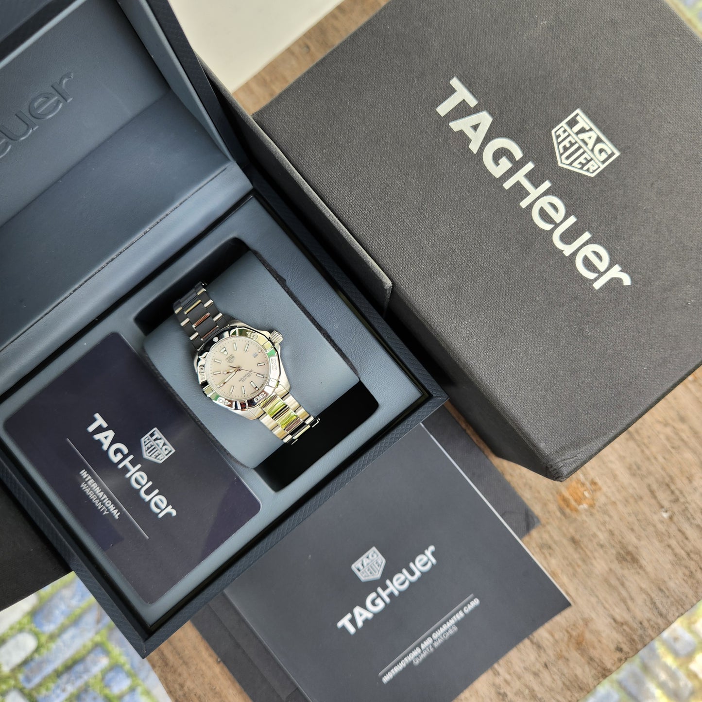 Tag Heuer Ladies Aquaracer Mother of Pearl White Dial 27mm - Complete Set