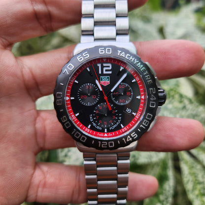 Tag Heuer F1 Chronograph Red Accents in Black Dial 42mm - Complete Set