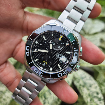 Tag Heuer Aquaracer Chronograph Calibre 16 Ceramic Bezel in Black Dial 43mm - Complete Set