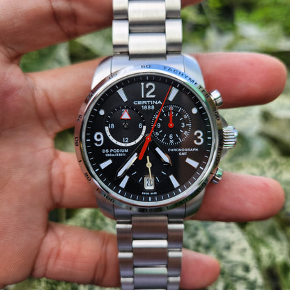 Certina DS Action Podium GMT Chronograph Black Dial 42mm - Complete Set