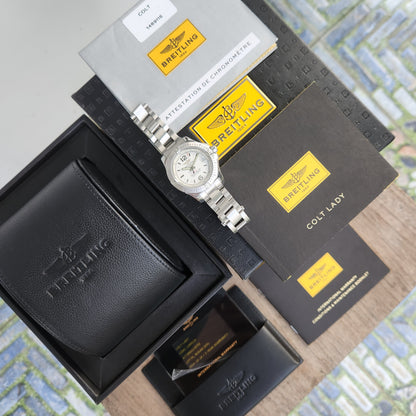 Breitling Colt Lady Chronometer Stratus Silver Dial 33mm - Complete Set