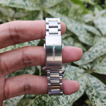 Tag Heuer Ladies Aquaracer Two-Tone Solid Gold 18k Bezel in Mother of Pearl White Dial with Diamonds 32mm