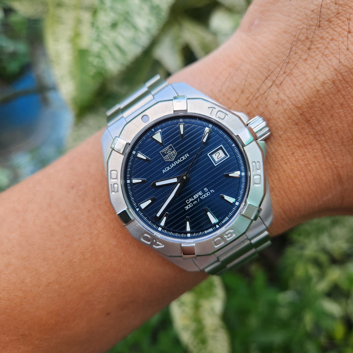 Tag Heuer Aquaracer Calibre 5 Steel Bezel in Blue Dial 41mm - Complete Set