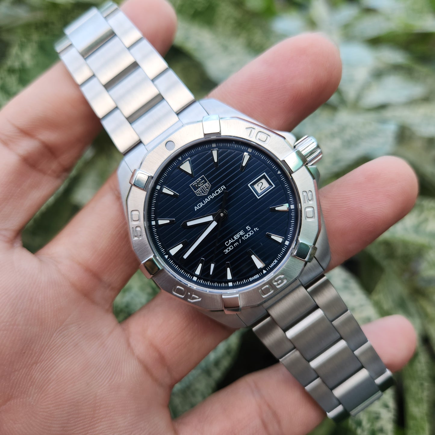 Tag Heuer Aquaracer Calibre 5 Steel Bezel in Blue Dial 41mm - Complete Set