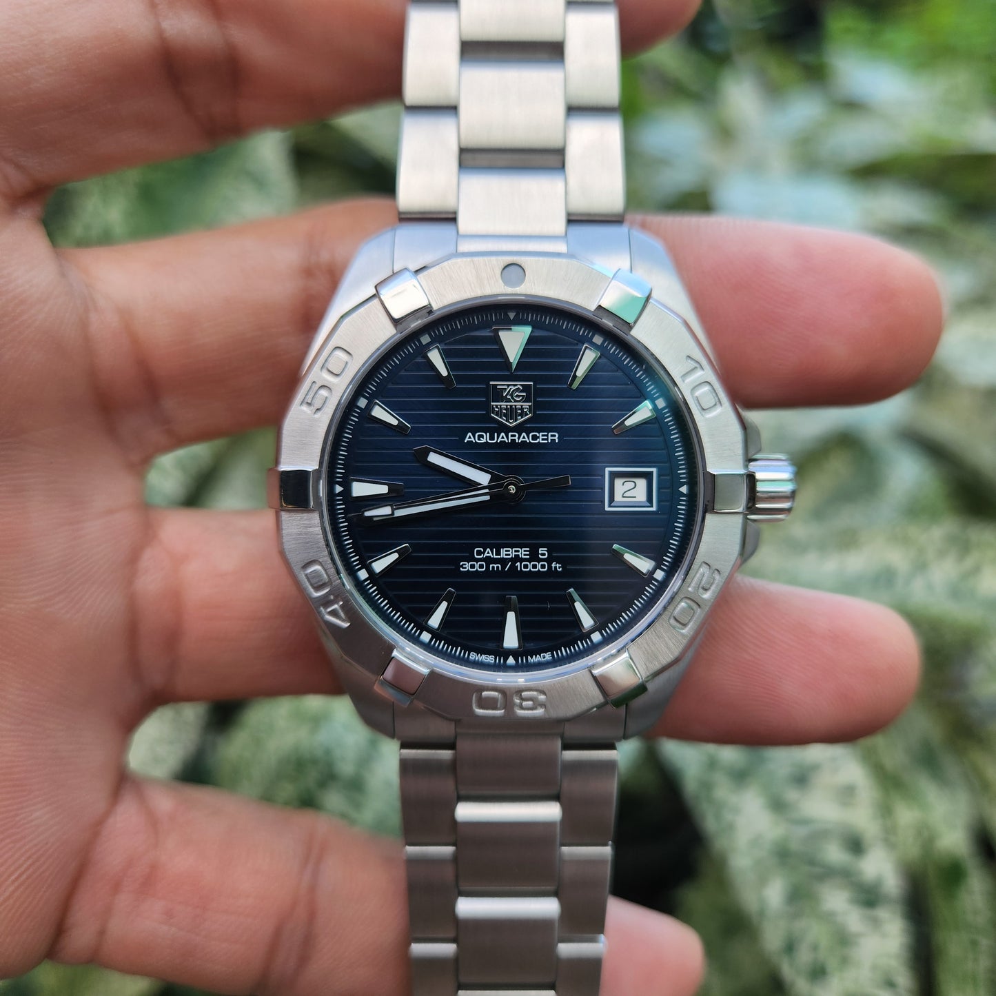 Tag Heuer Aquaracer Calibre 5 Steel Bezel in Blue Dial 41mm - Complete Set