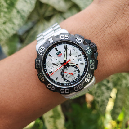 Tag Heuer F1 Chronograph Alonso Silver Dial 41mm