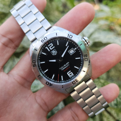 Tag Heuer F1 Calibre 5 Steel Bezel in Black Dial 41mm