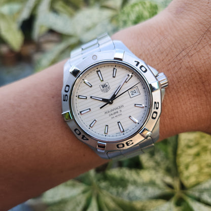 Tag Heuer Aquaracer Calibre 5 White/Silver Dial 41mm