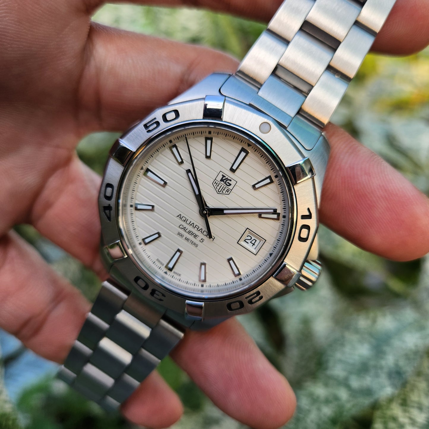 Tag Heuer Aquaracer Calibre 5 White/Silver Dial 41mm