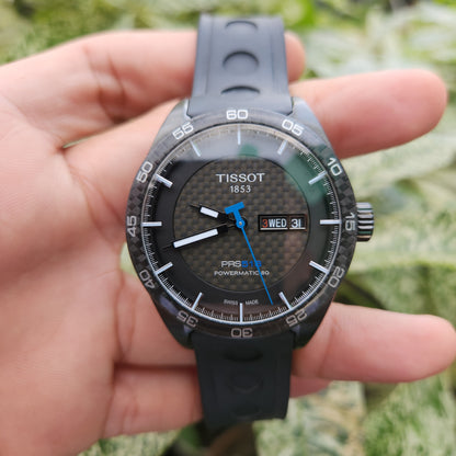 Tissot PRS 516 Powermatic 80 PVD Black Carbon Bezel and Dial 42mm