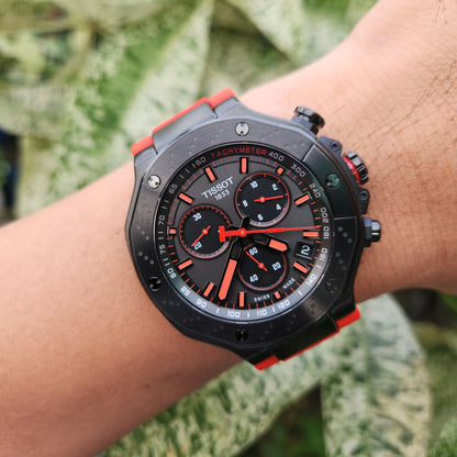 Tissot T-Race Black PVD in Red Accent 45mm - Complete Set