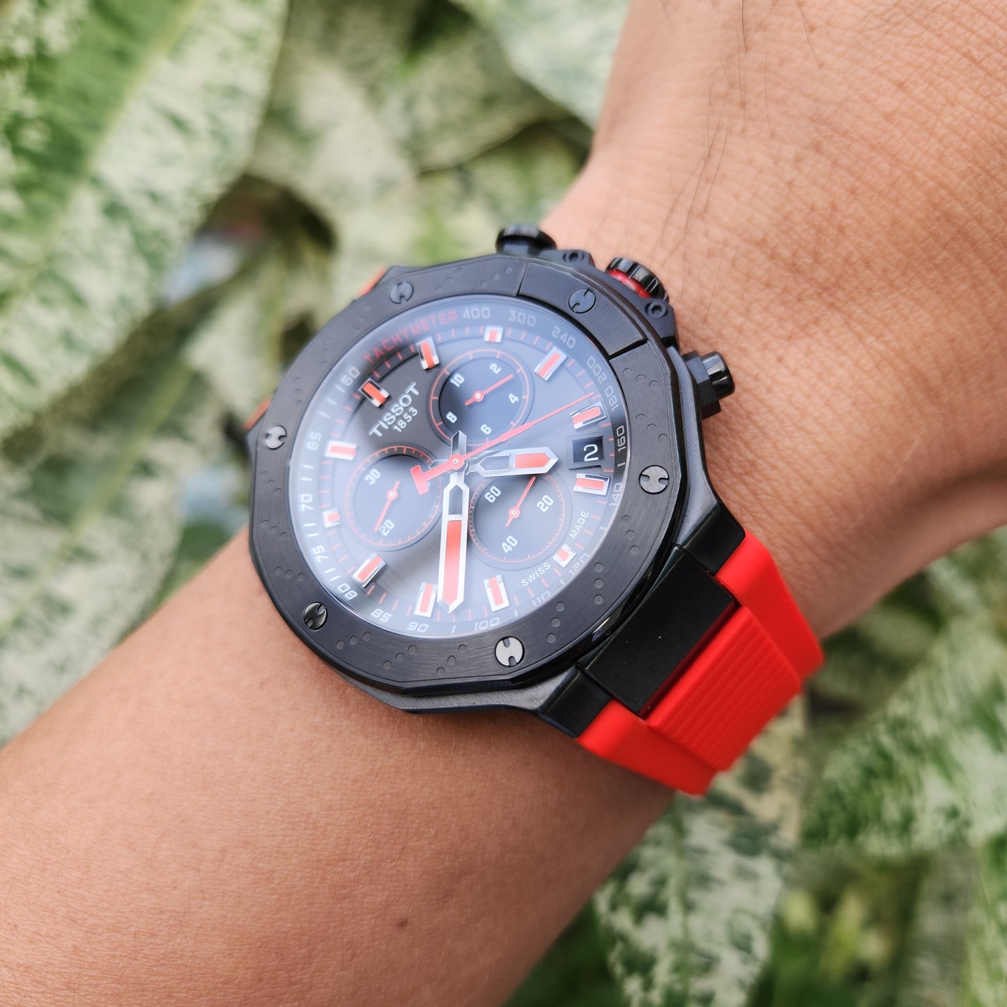 Tissot T-Race Black PVD in Red Accent 45mm - Complete Set