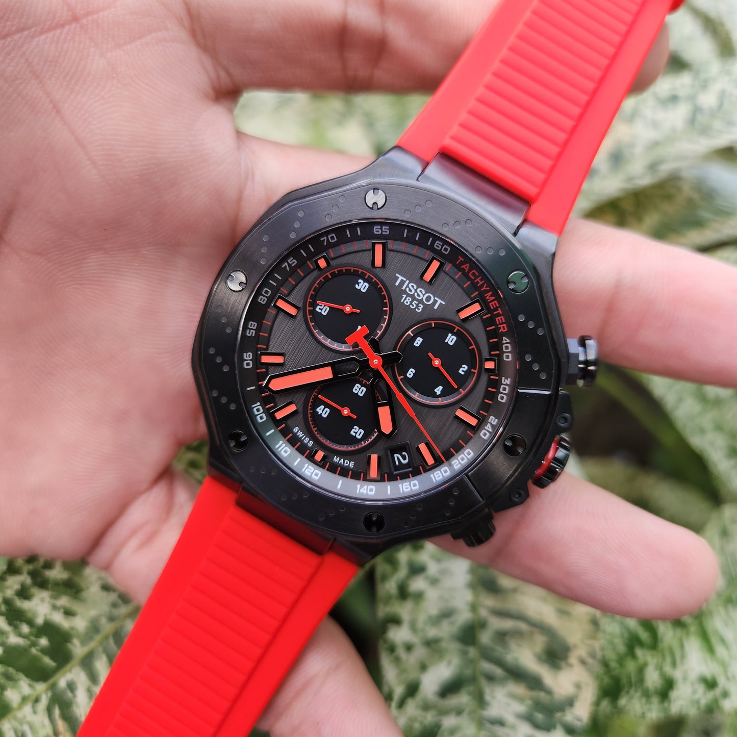 Tissot T-Race Black PVD in Red Accent 45mm - Complete Set