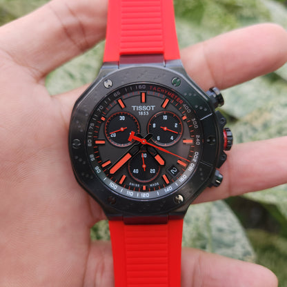 Tissot T-Race Black PVD in Red Accent 45mm - Complete Set