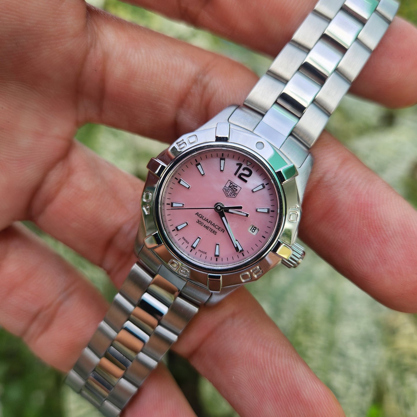 Tag Heuer Ladies Aquaracer Pink Mother of Pearl Dial 27mm