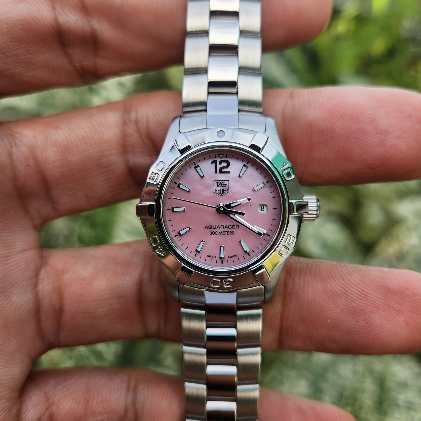 Tag Heuer Ladies Aquaracer Pink Mother of Pearl Dial 27mm