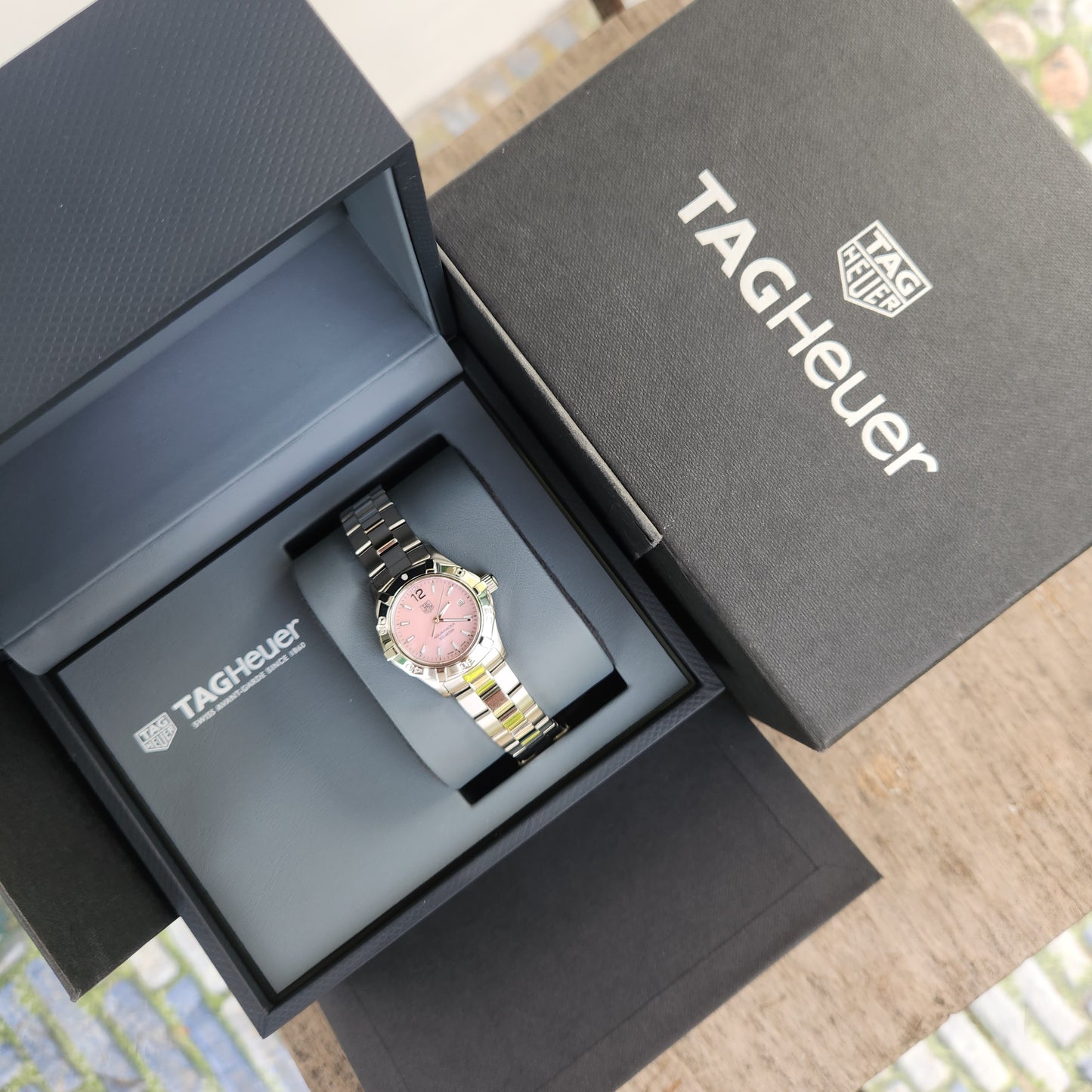 Tag Heuer Ladies Aquaracer Pink Mother of Pearl Dial 27mm