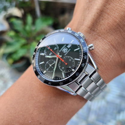 Tag Heuer Carrera Calibre 16 Chronograph Red Needles in Black Dial 41mm