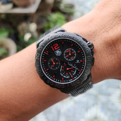 Tag Heuer F1 PVD Chronograph Red Indices in Black Dial 42mm
