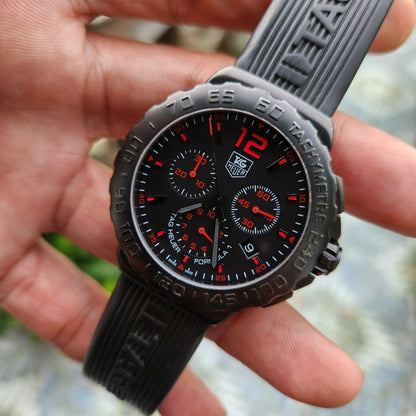 Tag Heuer F1 PVD Chronograph Red Indices in Black Dial 42mm