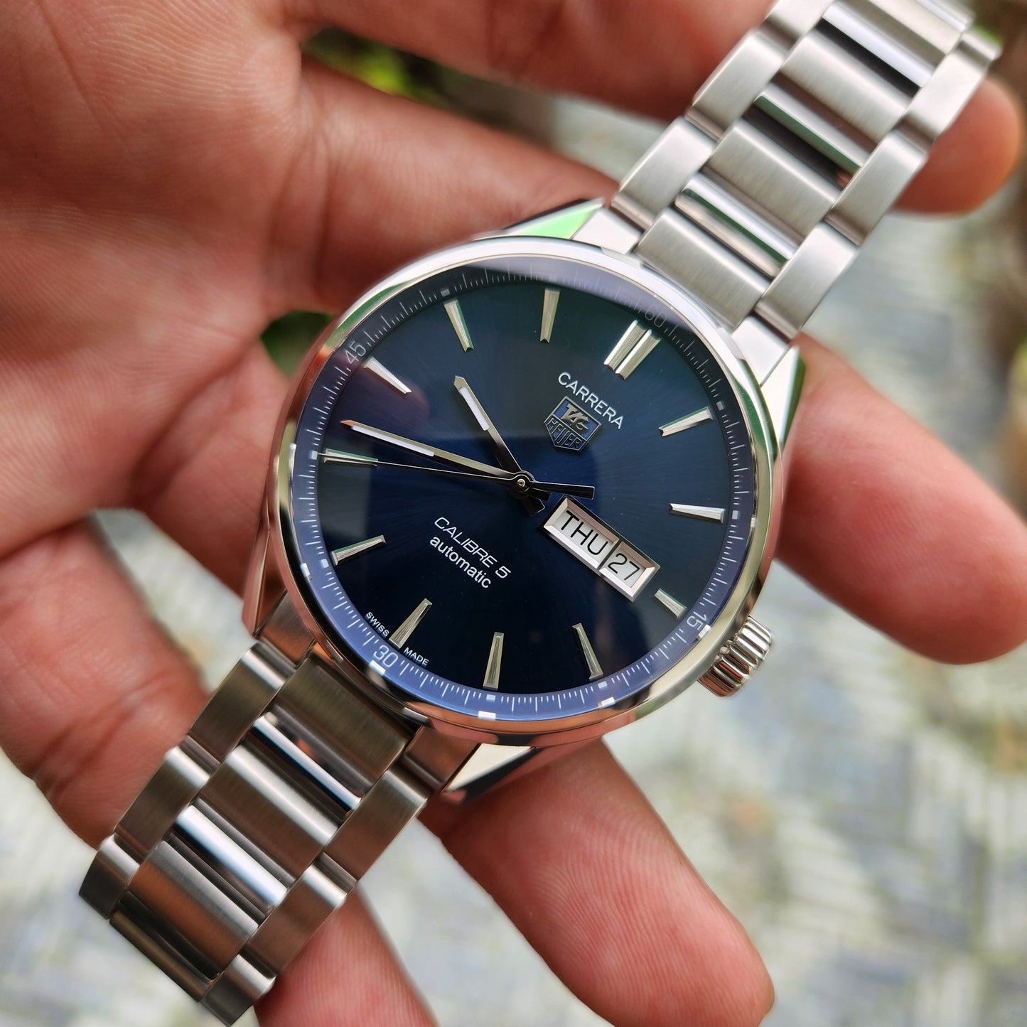 Tag Heuer Carrera Calibre 5 Day-Date Blue Dial 41mm