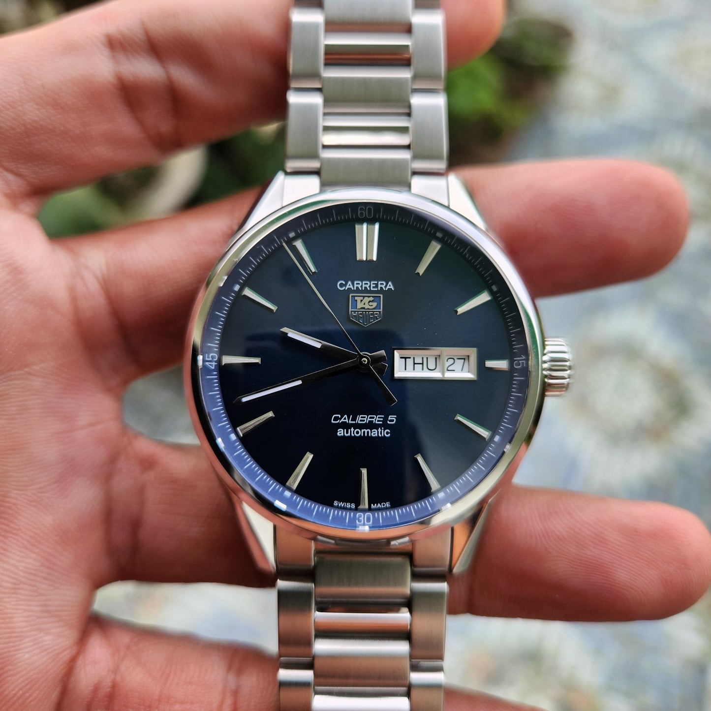 Tag Heuer Carrera Calibre 5 Day-Date Blue Dial 41mm