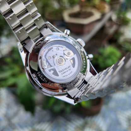 Tag Heuer Carrera Calibre 16 Chronograph Steel Bezel in Silver Dial 41mm