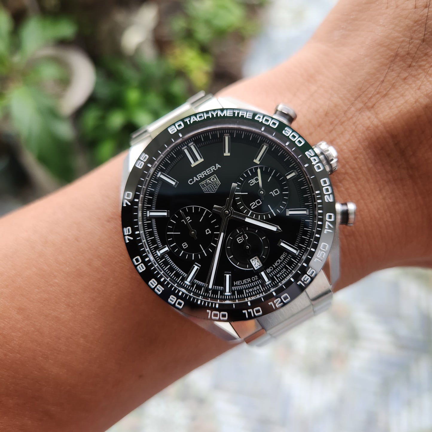 Tag Heuer Carrera Heuer 02 Chronograph Ceramic Bezel in Black Dial 44mm - Complete Set