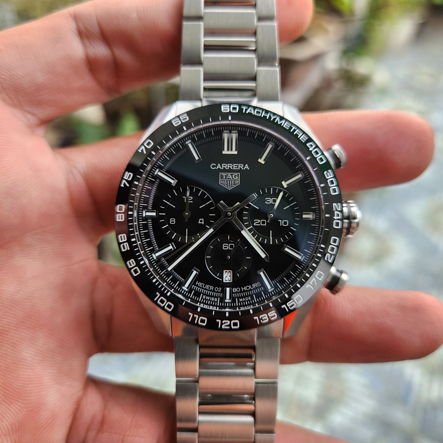 Tag Heuer Carrera Heuer 02 Chronograph Ceramic Bezel in Black Dial 44mm - Complete Set