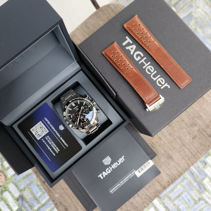 Tag Heuer Carrera Heuer 02 Chronograph Ceramic Bezel in Black Dial 44mm - Complete Set