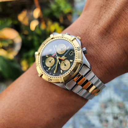 Tag Heuer Professional Chronograph Vintage Two-Tone 38mm Black Dial