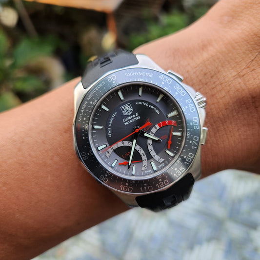 Tag Heuer Aquaracer Caliber S Chronograph Lewis Hamilton Limited Edition Anthracite Grey Dial 41mm