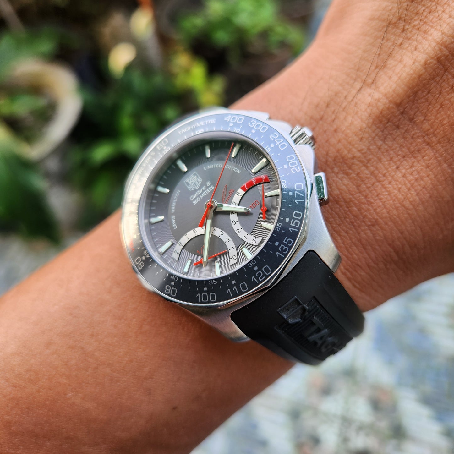 Tag Heuer Aquaracer Caliber S Chronograph Lewis Hamilton Limited Edition Anthracite Grey Dial 41mm