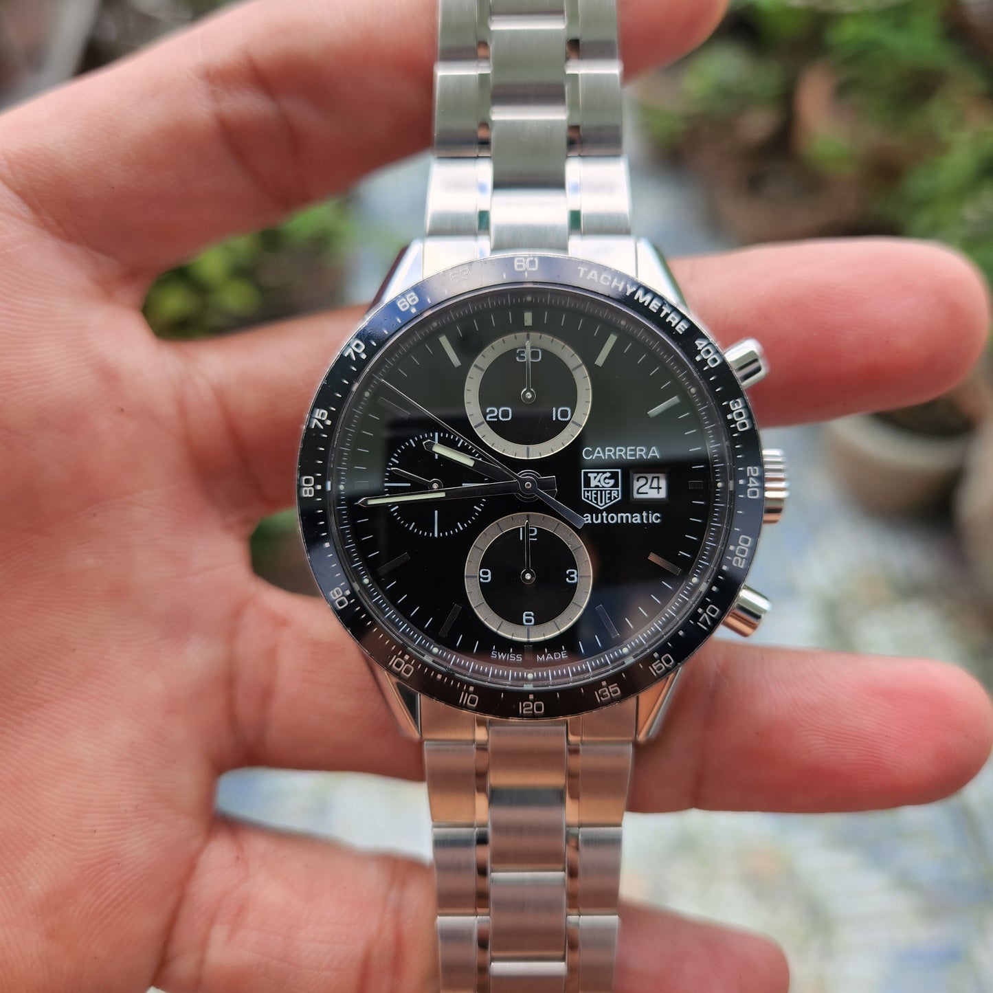 Tag Heuer Carrera Calibre 16 Chronograph 'Brad Pitt' Black Dial 41mm - Complete Set