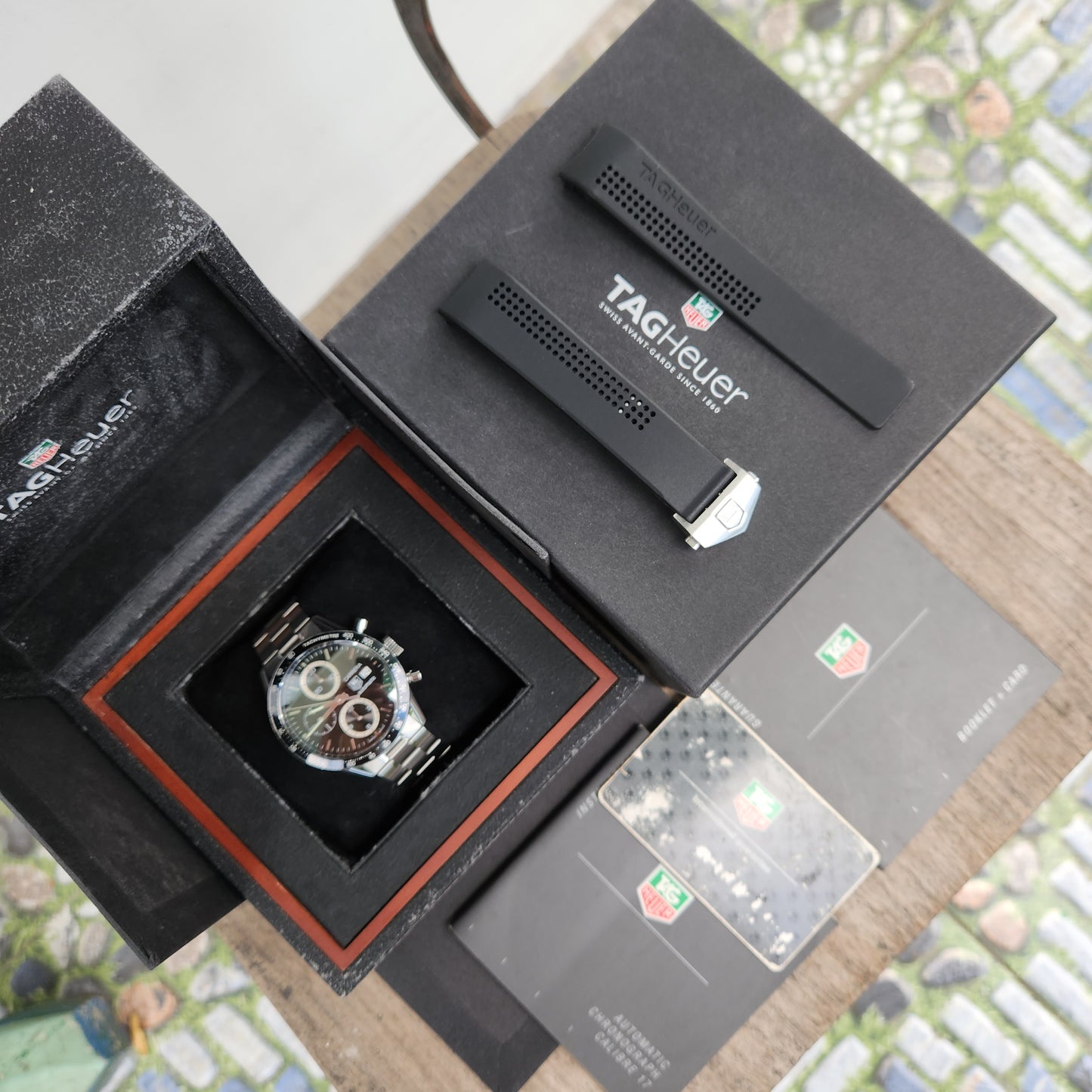 Tag Heuer Carrera Calibre 16 Chronograph 'Brad Pitt' Black Dial 41mm - Complete Set