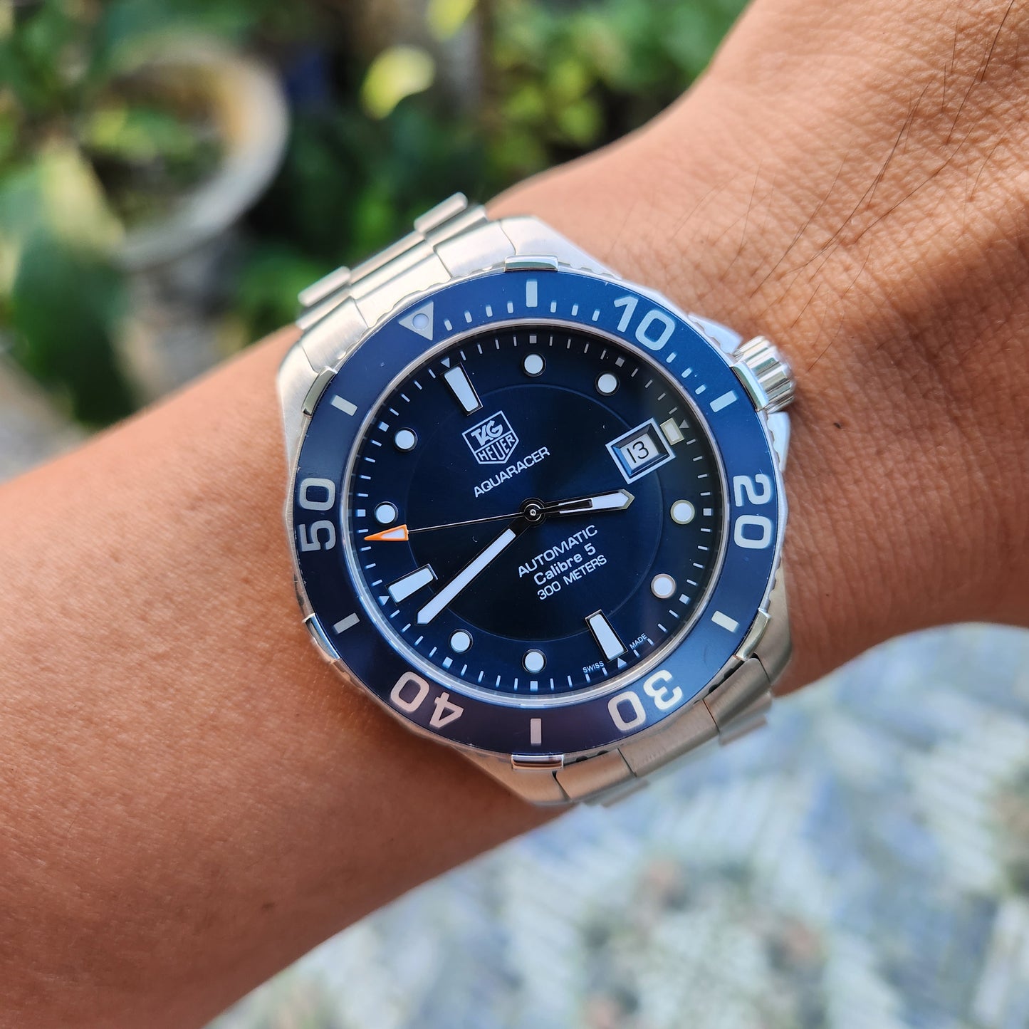 Tag Heuer Aquaracer Calibre 5 Steel Alu Bezel in Blue Dial 41mm