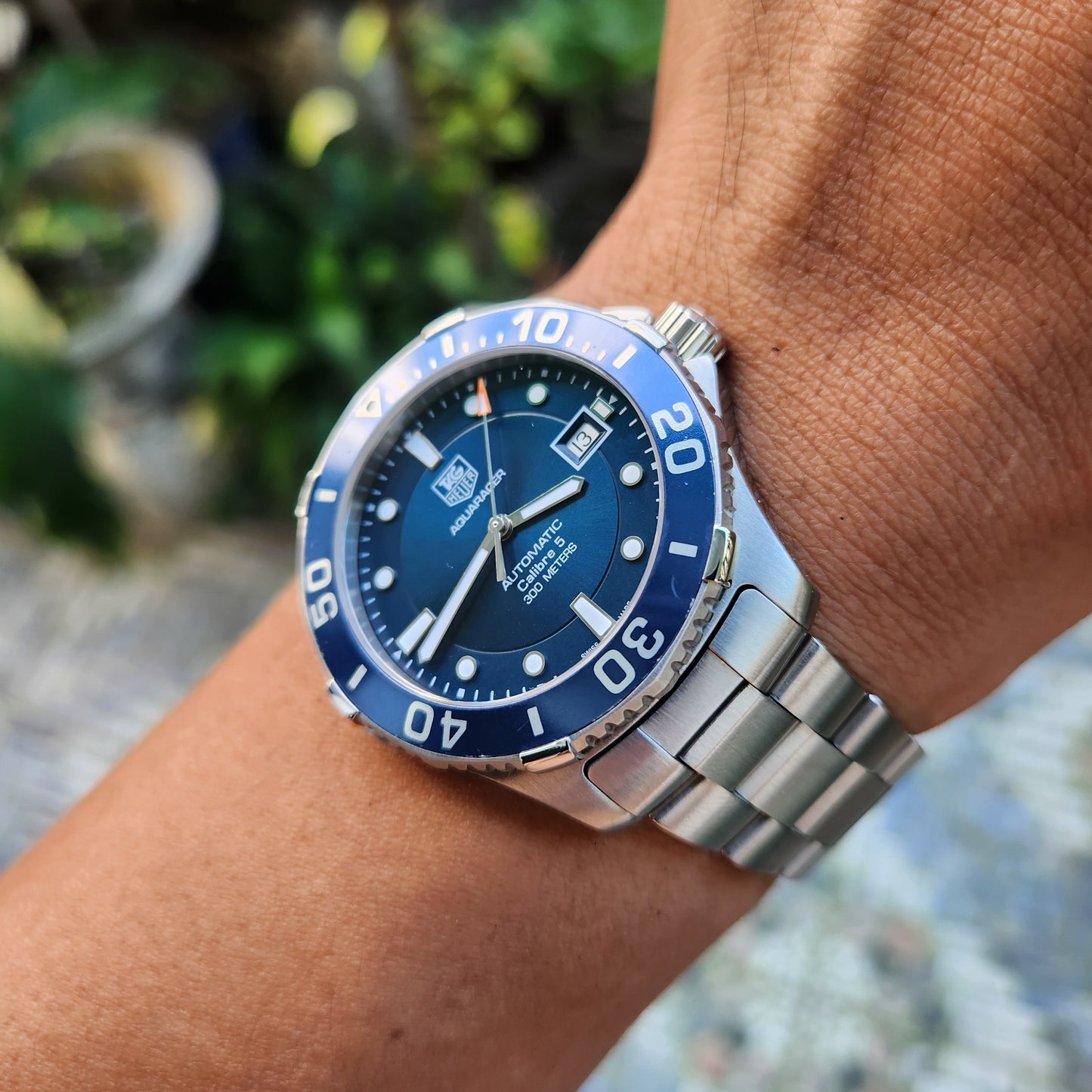 Tag Heuer Aquaracer Calibre 5 Steel Alu Bezel in Blue Dial 41mm