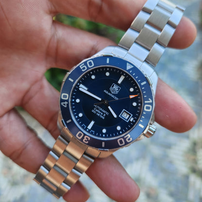 Tag Heuer Aquaracer Calibre 5 Steel Alu Bezel in Blue Dial 41mm