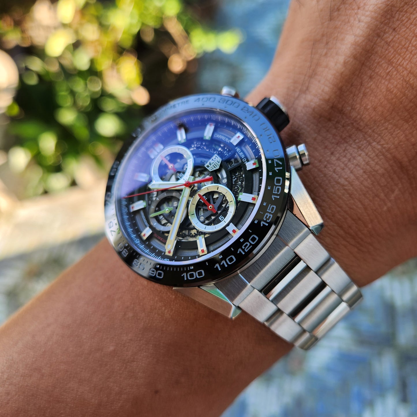 Tag Heuer Carrera Heuer 01 Chronograph Ceramic Bezel in Skeleton Dial 43mm - Complete Set