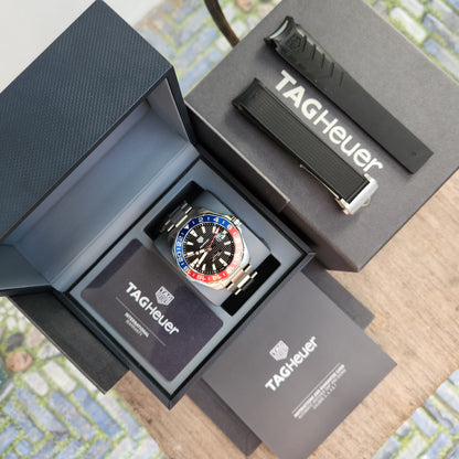 Tag Heuer Aquaracer Calibre 7 GMT 'Pepsi' 43mm - Complete Set