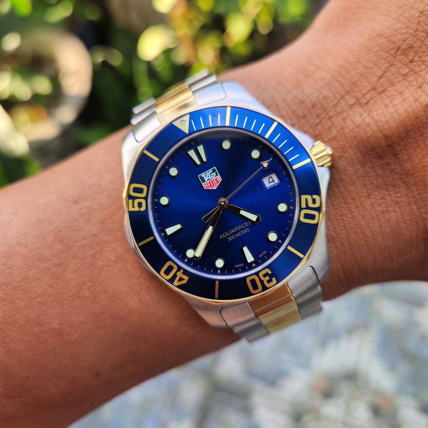 Tag Heuer Aquaracer Two-Tone Blue Dial 39mm - Complete Set