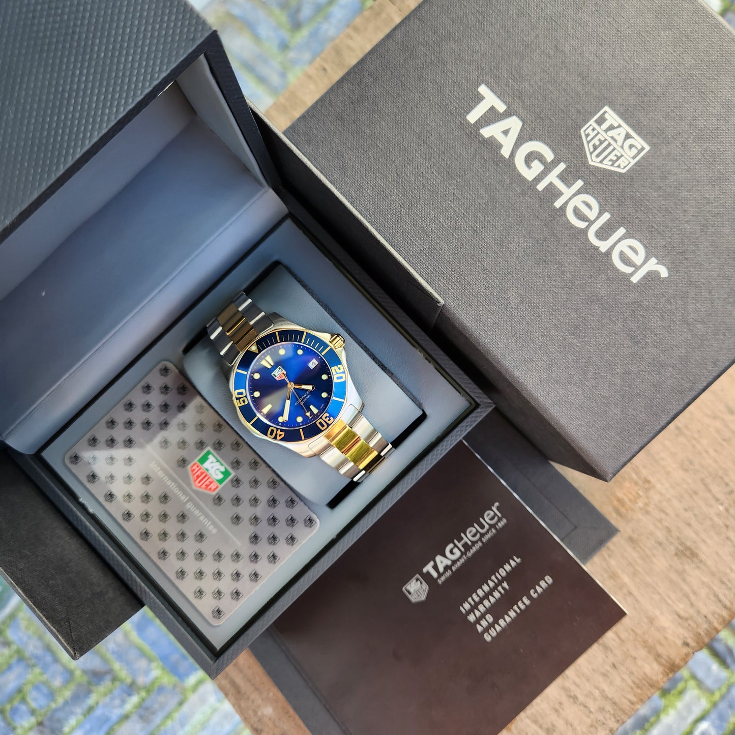 Tag Heuer Aquaracer Two-Tone Blue Dial 39mm - Complete Set