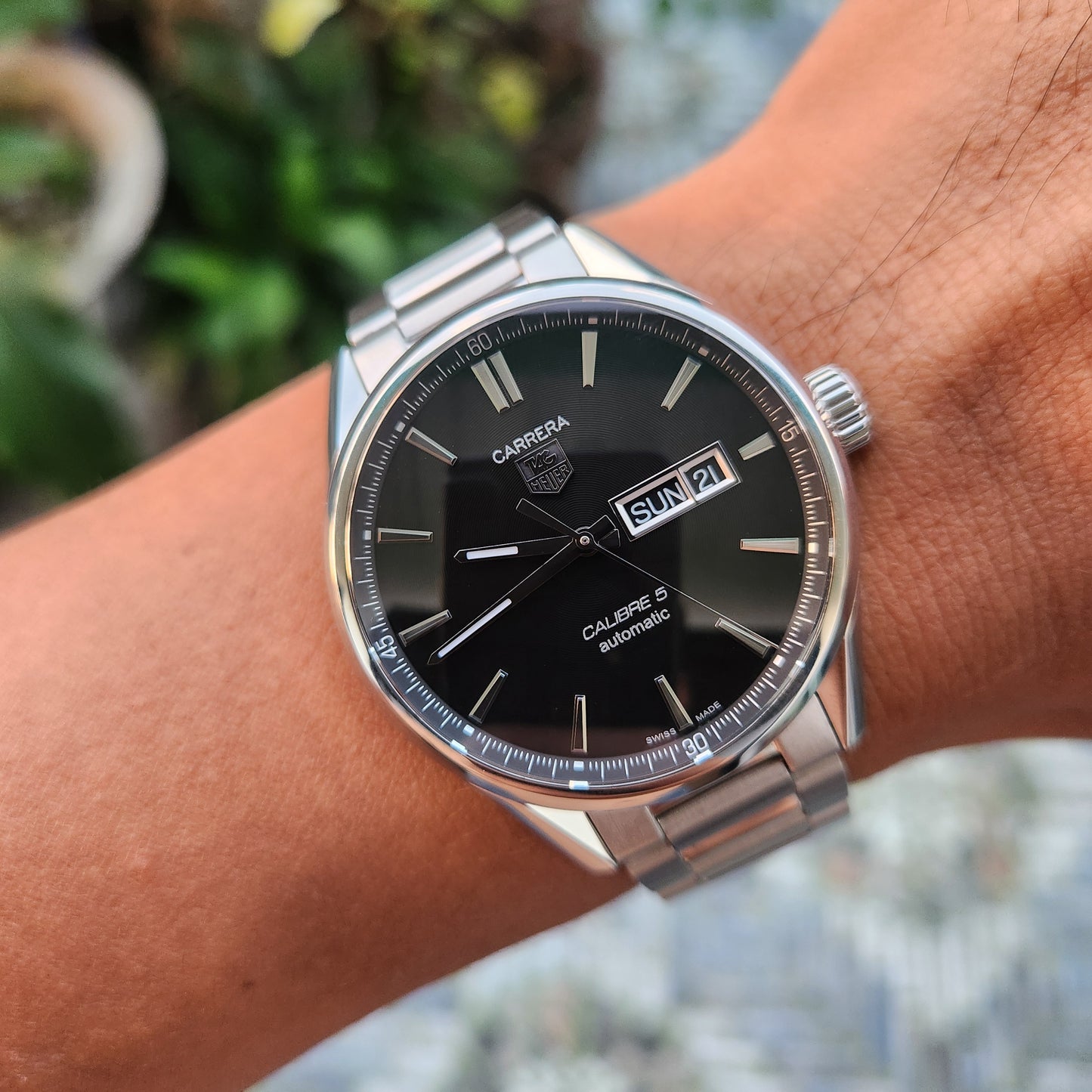 Tag Heuer Carrera Calibre 5 Day-Date Black Dial 41mm - Complete Set