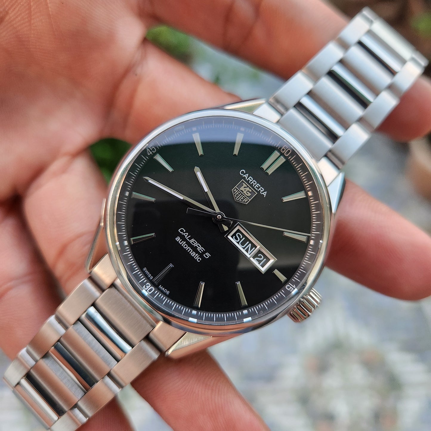 Tag Heuer Carrera Calibre 5 Day-Date Black Dial 41mm - Complete Set