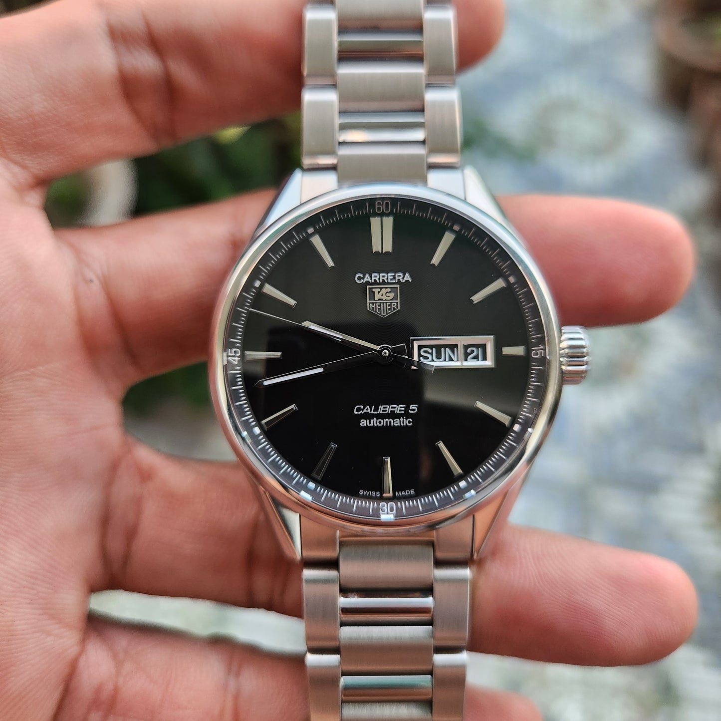 Tag Heuer Carrera Calibre 5 Day-Date Black Dial 41mm - Complete Set