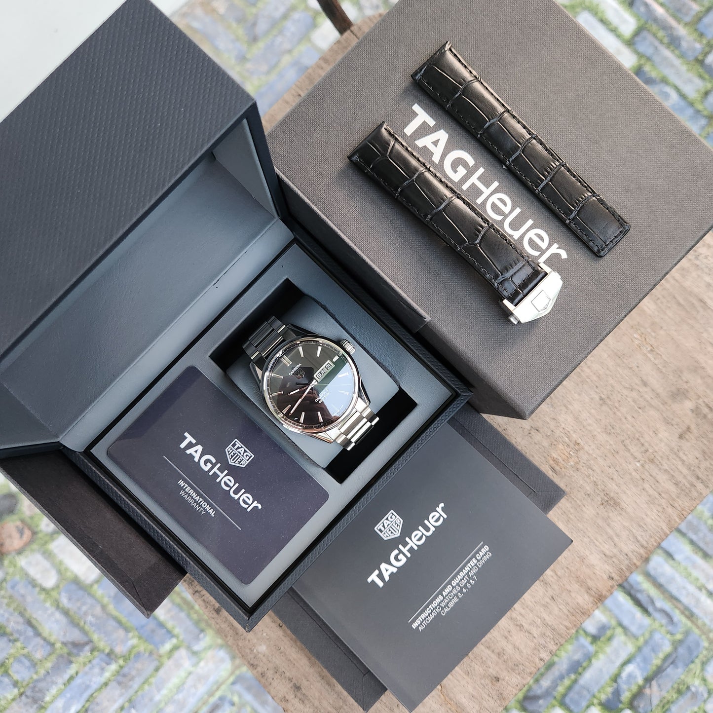 Tag Heuer Carrera Calibre 5 Day-Date Black Dial 41mm - Complete Set