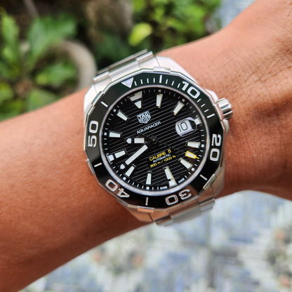 Tag Heuer Aquaracer Calibre 5 Ceramic Bezel in Black Dial 43mm - Complete Set