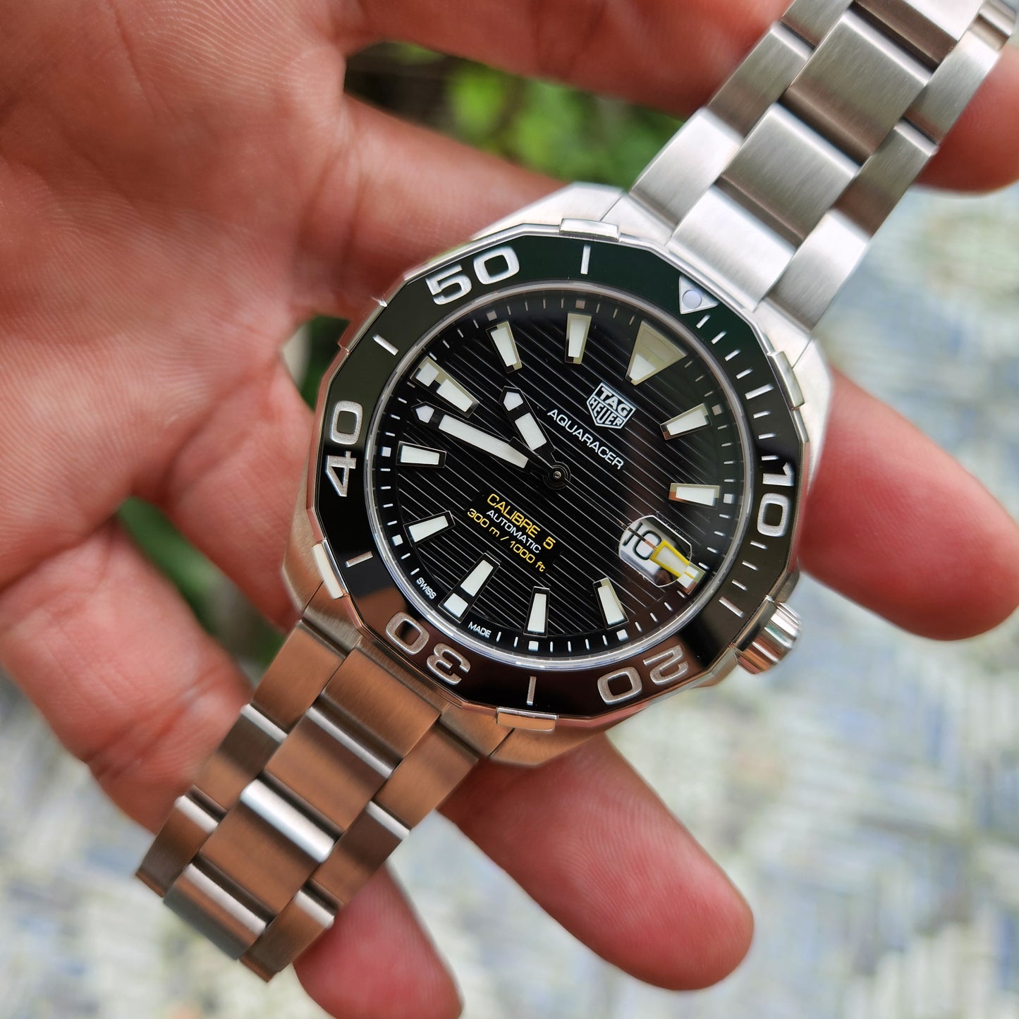 Tag Heuer Aquaracer Calibre 5 Ceramic Bezel in Black Dial 43mm - Complete Set